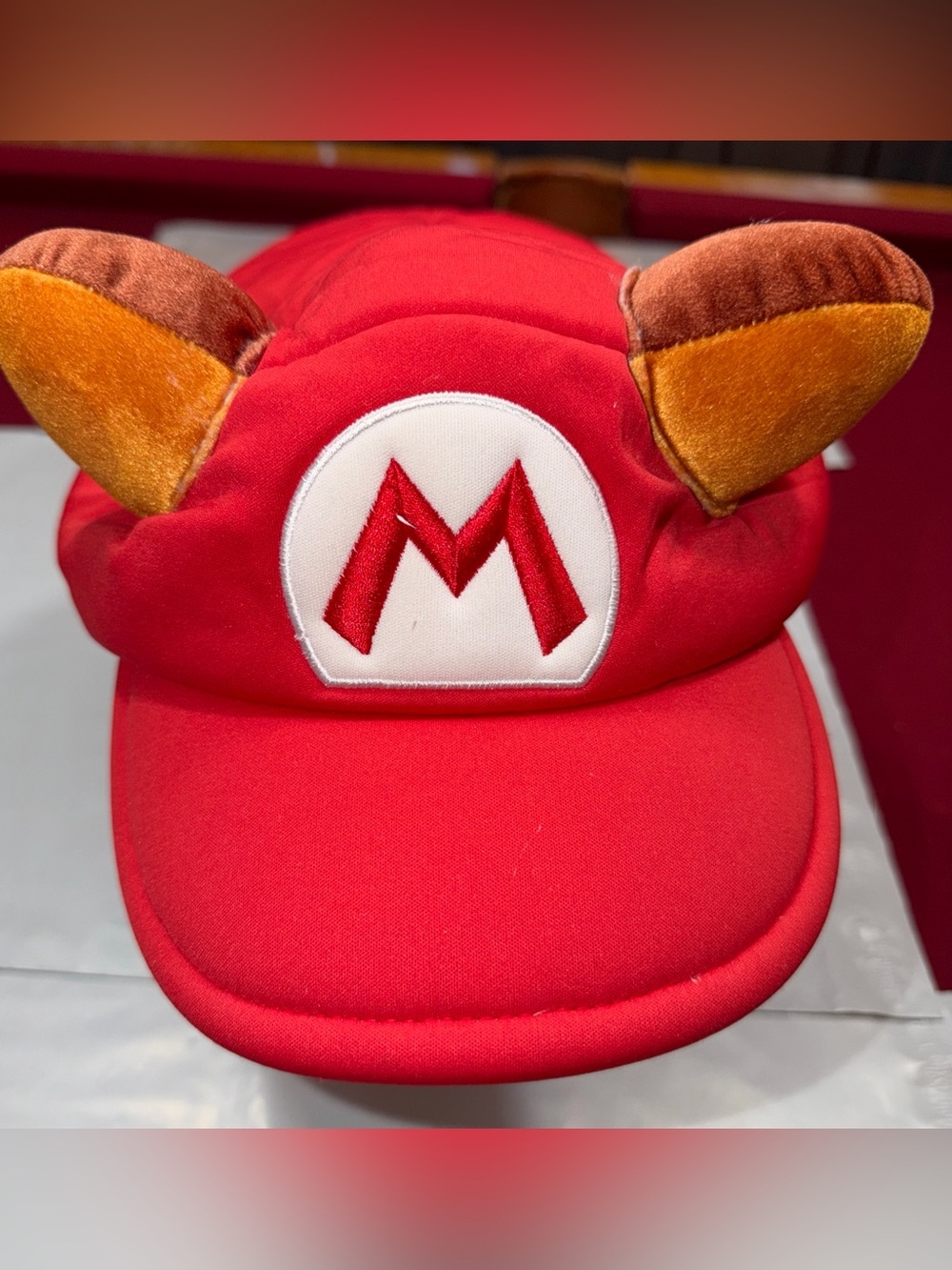 Super Mario Brothers 3 Raccoon EARS red HAT Tanooki Cap Cosplay Gamer Nintendo